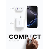 UGREEN 65W USB C Charger, 3 Ports Compact Foldable Fast Wall Charger Block, USB C Power Adapter for MacBook Pro/Air, iPhone 16/15/14, iPad Pro, Dell XPS, Steam Deck, Galaxy S24, Pixel 8/7