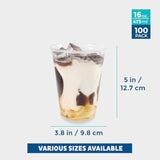 Freshware 16 oz Clear Disposable Plastic Cups, Clear Plastic Cups Tumblers, Heavy-duty Party Glasses, Disposable Cups for Thanksgiving, Halloween, Christmas Party, 16 Oz Cups, 100 Count (Pack of 1)