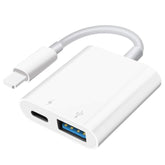 Usb Camera Adapter, Portable Usb 3.0 Female Otg Adapter For Iphone, Ipad To Usb Adapter With Charging Port, No Application, Plug And Play