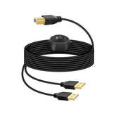 2 In 1 Usb Printer Cable Splitter, Usb A Male To Usb B Male Printer Cable With Toggle Switch For 2 Computers, Share Scanner Printer(4.5M/14.7Ft)