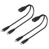 2-Pack Usb C Splitter 1 In 2 Out Charger Cable, Usbc Female To Usbc Male Adapter, 1Ft Short