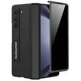 Miimall for Samsung Galaxy Z Fold 5 Case with Privacy Screen Protector, Built-in Convenient Adjustable Kickstand & Magnetic Hinge Protection All-Inclusive Protective Case for Galaxy Z Fold 5 5G Black