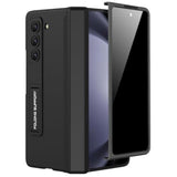 Miimall for Samsung Galaxy Z Fold 5 Case with Privacy Screen Protector, Built-in Convenient Adjustable Kickstand & Magnetic Hinge Protection All-Inclusive Protective Case for Galaxy Z Fold 5 5G Black