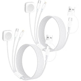 2Pack Travel Essentials 3 In 2 Multi Charging Cable For Iwatch Charger/Type C/Ip, Nylon Iphone Charger Cord, Multi Chargers For All Devices Compatible With Iwatch Series/Iphone 17-11/Ipad/Airpods 4Ft