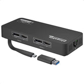 4K Displayport And Hdmi Dual Monitor Adapter With Ethernet For Usb 3.0 And Usb
