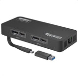 4K Displayport And Hdmi Dual Monitor Adapter With Ethernet For Usb 3.0 And Usb