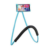 Universal Moblie Phone Stand,Lazy Cell Phone Holder & Neck Cell Tablet Phone Mount Holder Flexible Lazy Bracket (Blue)