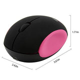 2.4Ghz Wireless Cute Small Silent Portable Mini Rechargeable Optical Mouse - 3 Buttons, Cordless For Laptop, Desktop, Pc, Notebook (Red)
