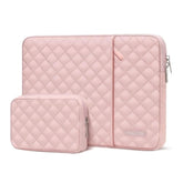 MOSISO Laptop Case 16 inch, 15-15.6 inch Laptop Sleeve Compatible with MacBook Pro 16, HP Dell Acer ASUS Lenovo Notebook, Square Quilted Vertical Computer Bag with Pocket&Small Case, Chalk Pink