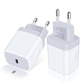 European Charger 2Pack Eu Fast 20W Usb C Charger Block Travel Plug Pd Power Adapter For Iphone 16E/16/16 Pro/16 Pro Max/16 Plus/15/15 Pro/14/14 Pro/13 Pro Max/13/12/Mini/Xs/Xr/X/8/Se, Samsung, Android