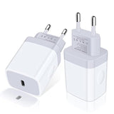 European Charger 2Pack Eu Fast 20W Usb C Charger Block Travel Plug Pd Power Adapter For Iphone 16E/16/16 Pro/16 Pro Max/16 Plus/15/15 Pro/14/14 Pro/13 Pro Max/13/12/Mini/Xs/Xr/X/8/Se, Samsung, Android