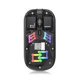 Rgb Mouse Transparent, Mouse Rechargeable, Noiseless Computer Mouse With Usb Receiver, 1600 Adjustable Dpi Optical Cordless Computer Mouse (Black)