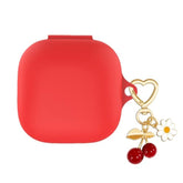 Protective Case For Beats Fit Pro With Cute Cherry Charm Heart Keychain, Soft Silicone Skin Cover Protective Accessories Daisy Key Chains For Beats Fit Pro Earbuds Charging Case Red