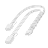 4070Ti Extension Cable White Pcie 5.0 12Vhpwr Connector 16Pin (12+4) Pin Male To 2X8(6+2) Pin Female 12V-2X6 Sleeved Extender Cord 16Awg For Geforce Rtx 4090 4080 3090Ti