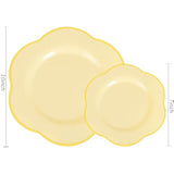 50Pcs Yellow Plastic Plates - Heavy Duty Disposable -Yellow And Gold Include 25Pcs 7Inch And 25Pcs 10Inch Plates For Mother'S Day & Baby Shower & Easter Day