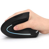 Ergonomic Mouse, Vertical Wireless Mouse - Rechargeable 2.4G Optical Vertical Mice : 3 Adjustable Dpi 800/1200/1600 Levels 6 Buttons, For Laptop, Mac, Pc, Computer, Desktop, Notebook Etc, Black