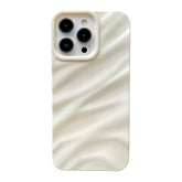 For Iphone 16 Pro Case,Water Ripple Pattern Curly Wave Shape Soft Phone Case (White)