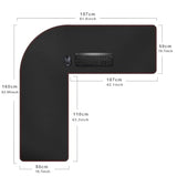 ZORESYN 63" L-Shaped Gaming Desk Mat Mouse pad, Computer Corner Desk Pad, Home Office Writing Desk Pad Protector, Large Waterproof PU Leather Corner Mousepad - Black, (157+160) x50cm