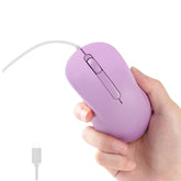 Type-C Wired Mouse - Ergonomic Usb C Mouse With Plug And Play, Suitable For Laptops, Tablets, And Mobile Devices - Silent Click, Comfortable Grip, High Precision Optical Sensor (Purple)
