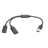 Usb Splitter Cable 1Ft, Usb A Male To Dual Usb A Female Y Splitter Adapter 1 In 2 Out, Power & Data With Otg Function Intelligent Chip, For Smartphone, Laptop, Car Etc