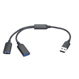Usb Splitter Cable 1Ft, Usb A Male To Dual Usb A Female Y Splitter Adapter 1 In 2 Out, Power & Data With Otg Function Intelligent Chip, For Smartphone, Laptop, Car Etc