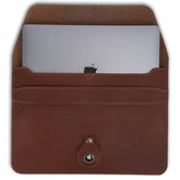 Leather Laptop Sleeve Compatible With Macbook Pro 13-13.3 Inch Notebook M3 M2 M1 Chip Pro Max 24-21 / Macbook Air 14, Laptop Bag Case With Pen Holder (Tan)