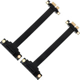 2 Pieces Pci E Pci Extension Cable Pcie Riser 1X Express 36Pin With Gold Plated Connector, 90 Degree, 20 Cm