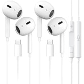 2 Packs Usb C Headphones For Iphone 16 15 Earbuds With Microphone & Volume Control Hifi Stereo Type C Earphones For Galaxy S23/S22/S21/S20/Ultra Note 10/20, For Ipad Pro Pixel 7/6/6A/5/4 Oneplus 9 8