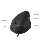 Wired Ergonomic Mouse, Optical Vertical Mouse With 3 Adjustable 800/1200/1600, 6 Buttons Usb Computer Mouse