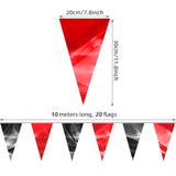 65Ft Red Black Glitter Triangle Pennant Banner Flag Metallic Bunting Fabric Garland For Christmas Graduation Bachelorette Anniversary Engagement Wedding Anniversary Casino Party Decorations Supplies