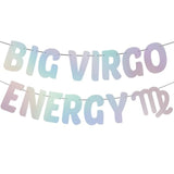 Big Virgo Energy Banner, Iridescent Foil Banner For Virgo Aug/Sept Birthday Party Decor,Virgo Season Decor, Astrology Party Supplies