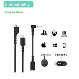 Replacement Arctis Headset Cord Audio Cable Compatible With Steelseries Arctis 7, Arctis 5, Arctis 3, Arctis Pro Wireless, Arctis Pro Gaming Headsets Cable, 3.5Mm Male To Female Cable Adapter Included