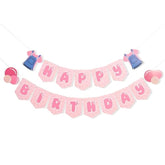 Pink Happy Birthday Banner Bubble Gum Girls Birthday Party Decorations