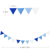 Blue Party Decorations Felt Hanging Triangle Mini Bunting Pennant Banner Flag for Birthday Wedding Shower Bridal Shower Engagement Under The Sea Nautical Ahoy Achor Party Decor Supplies