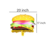 2Pcs Hamburger Foil Balloons Aluminum Food Balloon Birthday Party Decorations