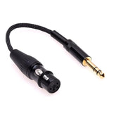 Silver Plated 1/4 6.35Mm Male To 4 Pin Xlr Female Balanced Headphone Trs Audio Adapter