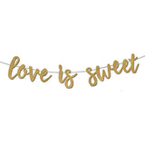 Love Is Sweet Banner - Decoration Sign For Dessert Table, Engagement,