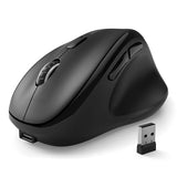 Bluetooth Wireless Mouse Ergonomic Vertical For Laptop Computer Macbook Ipad Tablet Rechargeable Silent Click Usb Carpal Tunnel Right Hand Compatible With Windows Ios Mac Os Android Black