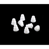 Triple Flange Conical Replacement Silicone Earbuds 4 Pairs (Set Of 8 Pieces). Compatible With Most In Ear Headphone Brands. Size: Small. White