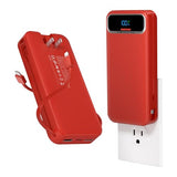12000Mah Lightweight-Portable-Charger-Power-Bank With Built-In Cables And Ac Wall Plug, Pd20W Usb-C Fast Charging Battery Pack, Led Display External Travel Phone Charger For All Iphone,Samsung,Android