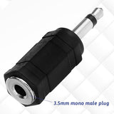 3.5mm Mono to Stereo Adapters, 5 Pack 1/8" Mono Male Plug to 1/8" TRS Stereo Female Jack for Headphone Radio