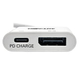 USB-C to DisplayPort Adapter Cable, USB C to DP Converter Cable with Equalizer, 8K UHD, HDR, PD Charging 60W, 6in, White (U444-06N-DP8WC)