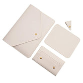 Laptop Sleeve 14 Inch Compatible With Macbook Pro 14, Macbook Air 13 2010-2017, Macbook Pro 13 2012-2015, Surface Laptop 13.5 With Small Pouch, Mouse Pad And Cord Organizer, Color White