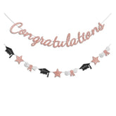 Congratulations Banner Rose Gold Graduation Decorations Class Of 2025 Prestrung Congrats Grad Banner For Middle School High School College Graduate Party Decorations