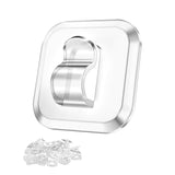 100 Mini Light Hooks With Adhesive Strips: Indoor Clear Small String Light Clips Damage Free - Plastic Wall Hook For Hanging - Fairy Tiny Light Cable Hangers Clip Christmas Decoration Decor