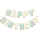 Blue White Gold Happy Birthday Banner Nautical Theme Boys Birthday Party Supplies Garland Decorations Birthday Signs Nursery Hanging Decor