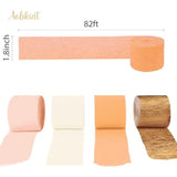 8-Pack Gold, Pink & Orange Crepe Paper Streamers Wedding and Party Backdrop Decorations