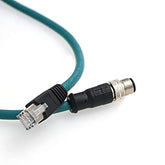 M12 4-Pin Male To Rj45 E4 Plug High Flex Cat5E Industrial Ethernet Cable Dynam