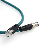 M12 4-Pin Male To Rj45 E4 Plug High Flex Cat5E Industrial Ethernet Cable Dynam