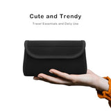 Small Neoprene Tech Pouch, Travel Cable Organiser Bag, Electronics Accessories Carry Storage Bags For Macbook Power Adapter, Power Bank, Wireless Mouse, Phone Charger, Or Small Devices, Black